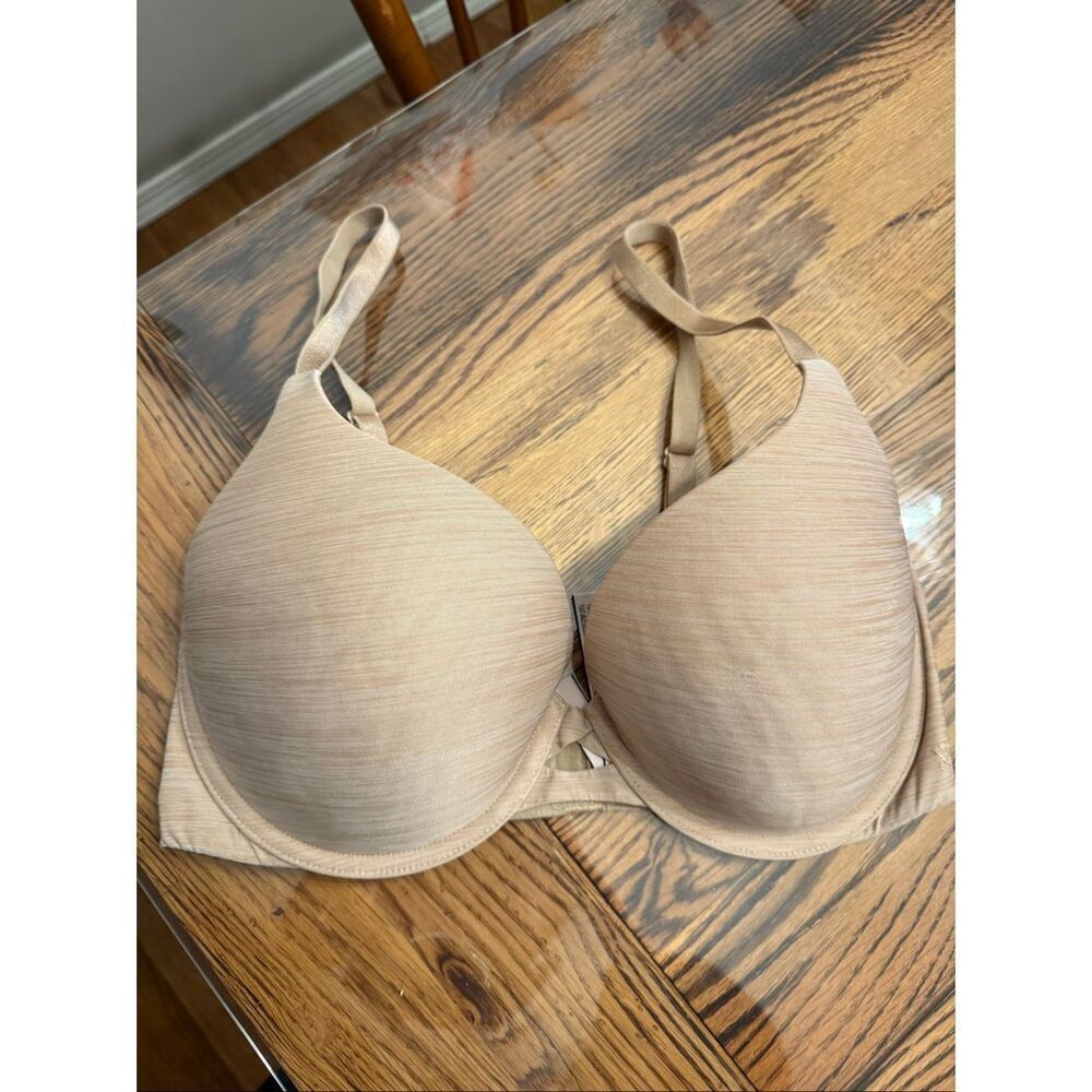 Victoria's Secret Beige Perfect Shape Padded Underwired T-Shirt Bra Size 36D